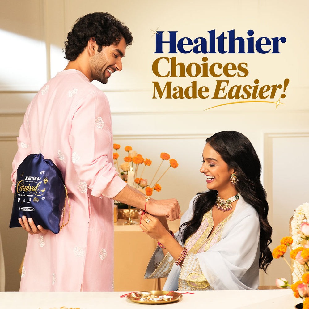 Khetika Legacy Dry Fruits Gift Potli - Almonds, Cashews, Pistachios & Raisins