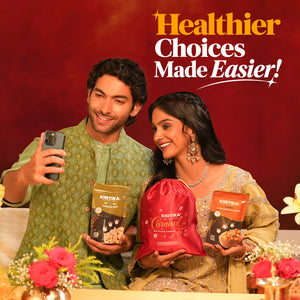 Premium Nuts Dry Fruits Gift Potli - Almond, Cashew-Khetika