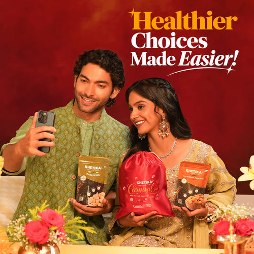 Premium Nuts Dry Fruits Gift Potli - Almond, Cashew-Khetika
