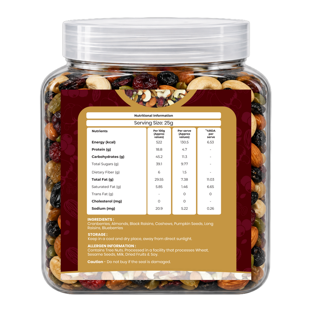 Khetika Premium 7-in-1 Trail Mix Jar