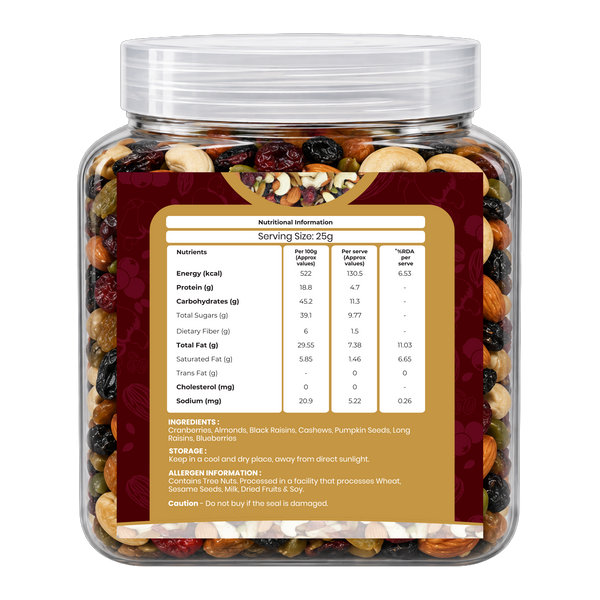 Khetika Premium 7-in-1 Trail Mix Jar