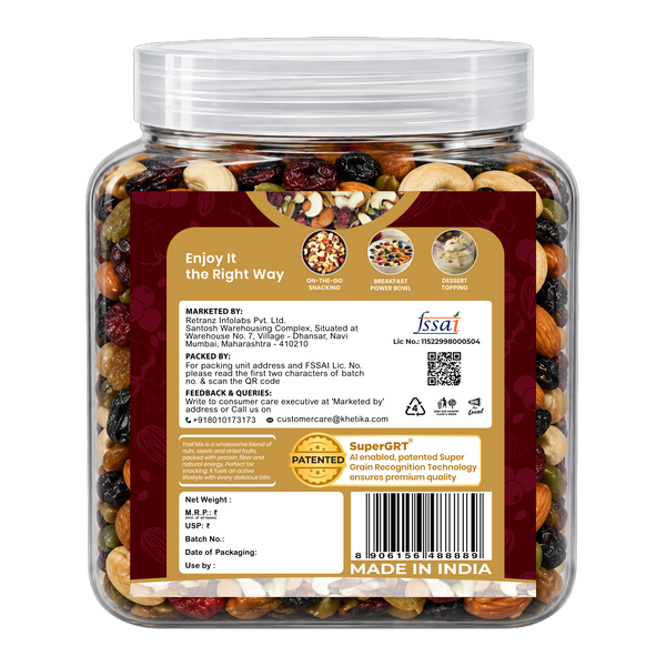 Khetika Premium 7-in-1 Trail Mix Jar