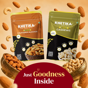 Premium Nuts Dry Fruits Gift Potli - Almond, Cashew-Khetika