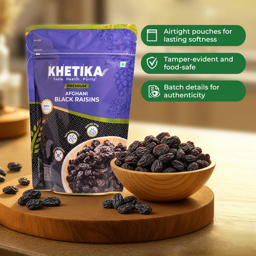 Khetika Premium Black Raisins Pack
