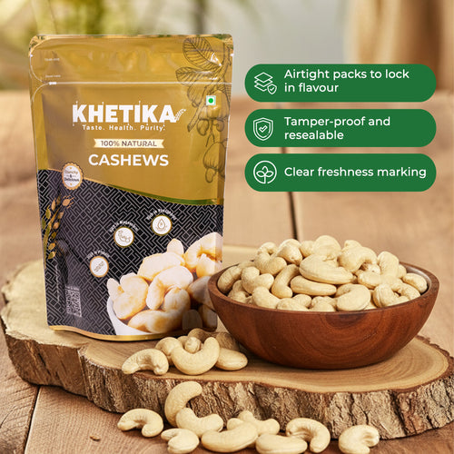 Khetika Premium Cashew Nuts (Kaju) Pack
