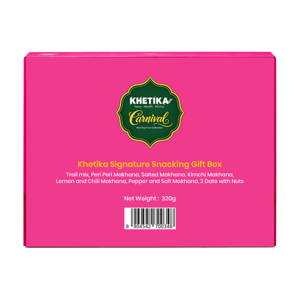 Signature  Box (Cranberry, Peri Peri Makhana, Salted Makhana, Kimchi Makhana, Lemon and Chili Makhana, Pepper and Salt Makhana, 2 Date with Nuts)