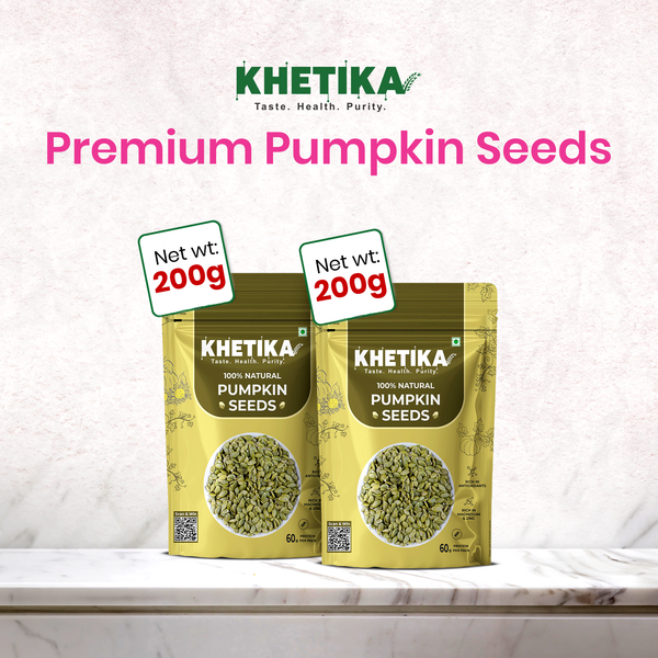 Khetika Premium Pumpkin Seeds (200g,Pack of 2)