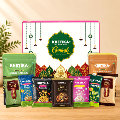 Gourmet Box (Almond, Raisin, Peri Peri Pumpkin Seeds, Salted Pumpkin, Salted Makhana, Peri Peri Makhana, kimchi Makhana, Date with Nuts)