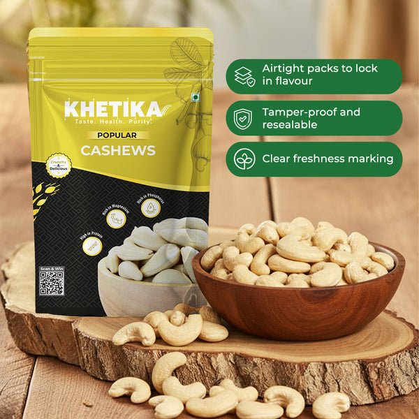 Khetika Premium Cashew Nuts (Kaju) Pack