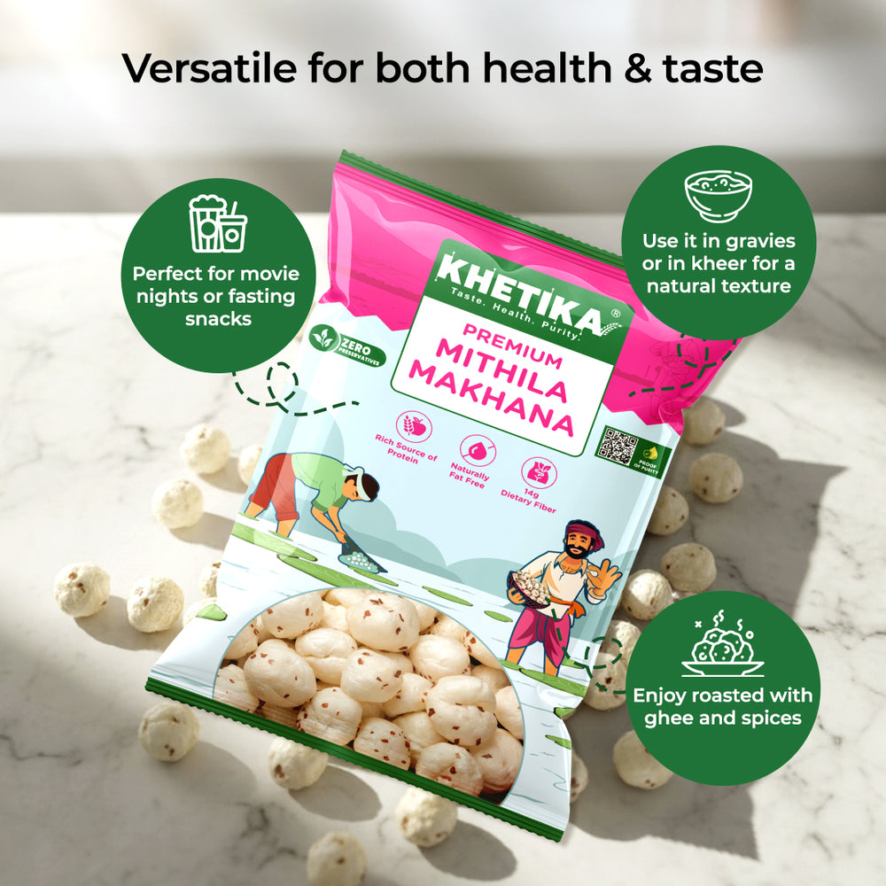 Khetika Premium Mithila Makhana (200g, Pack of 2)